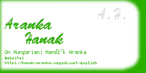 aranka hanak business card